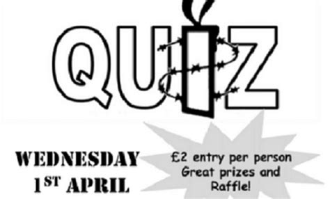 Annual Pub Quiz Wednesday 1st April Glasgow West 20