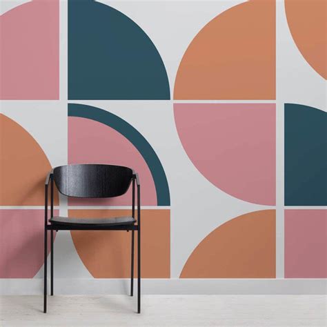 Geometric Mid Century Modern Wallpaper Mural Wall