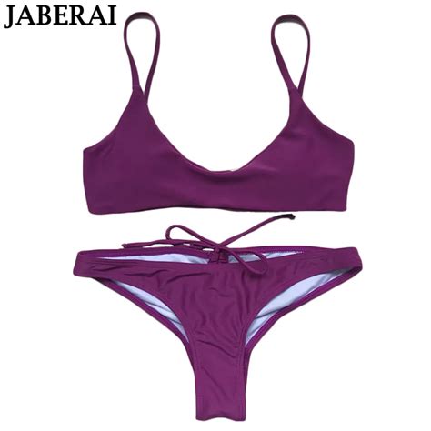 Jaberai Push Up Bandeau Bikini Set 2019 Thong Bottom Brazilian Bikinis Women Bandage Swimwear