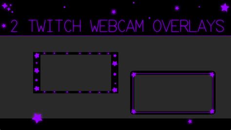 Purple Neon Stars Twitch Webcam Overlay Instant Donwload Urbaniun