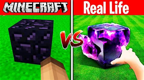 Minecraft Obsidian In Real Life Minecraft Vs Real Life Youtube