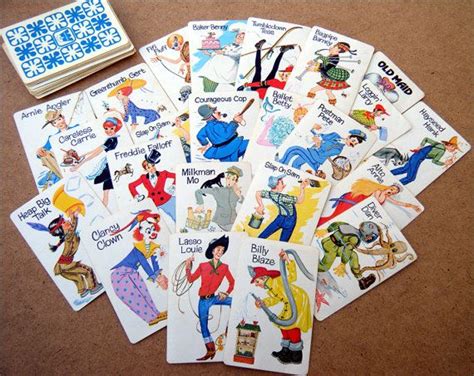 Vintage Old Maid Card Game Whitman Deck Of Cards Alto Annie Etsy Card Games Deck Of Cards