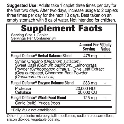 Optimizes a healthy balanced flora. Fungal Defense - 84 caplets - Spectrum Supplements