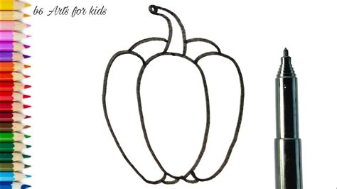 How To Draw Capsicumbell Pepper Step By Step Easy Capsicum Drawing