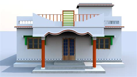 Beautiful 3 Bedroom Indianstyle Village House Plan Small Home Plans