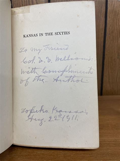 Kansas In The Sixties Signed Samuel J Crawford First Edition