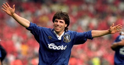 gianfranco zola of chelsea celebrates winning the fa cup final against middlesbrough wembely