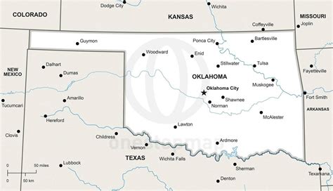 Vector Map of Oklahoma political | One Stop Map