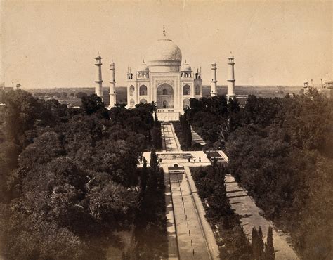The Taj Mahal And Surrounding Gardens Agra India Aerial View