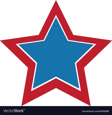 Set Of Red White And Blue Stars Royalty Free Vector Image