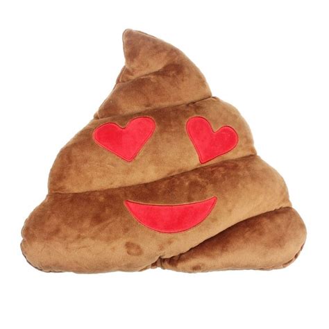 Amusing Emoji Emoticon Cushion Heart Eyes Poo Shape Pillow Doll Toy T