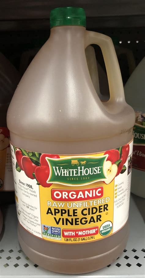 1 Gallon White House Organic Apple Cider Vinegar With Mother Raw
