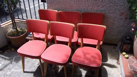 6 très belles chaises rouges vintage mobilier de salon chaises rouges bibelot