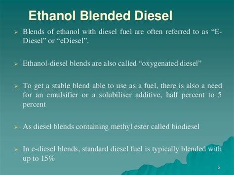 Ethanol Blended Petrol And Diesel