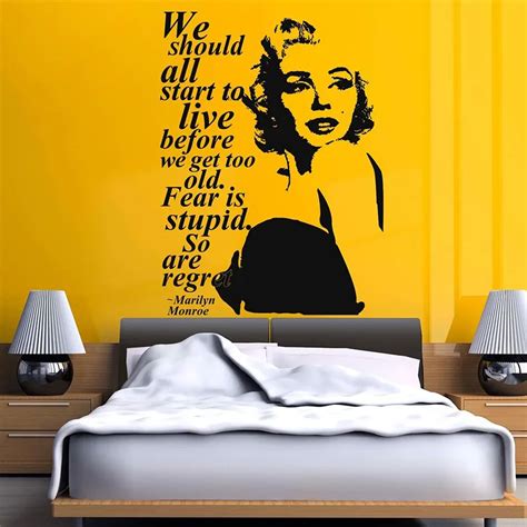 Wall Stickers Marilyn Monroe Quote Regret Wall Decal Stickers Decor