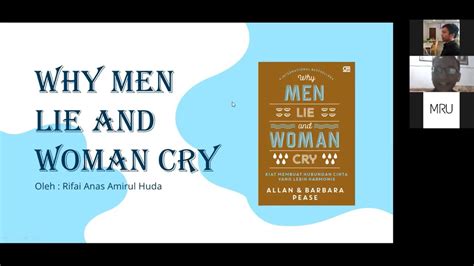 Webinar 9 Why Man Lie And Women Cry Youtube