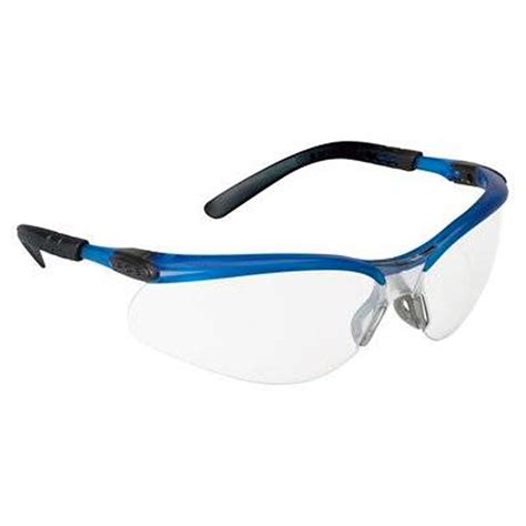 3m company safety glasses with ocean blue nylon frame and clear polycarbonate anti fog lens