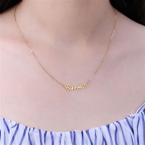 Personalized Solid Gold Name Necklace T For Her In 10k14k18k