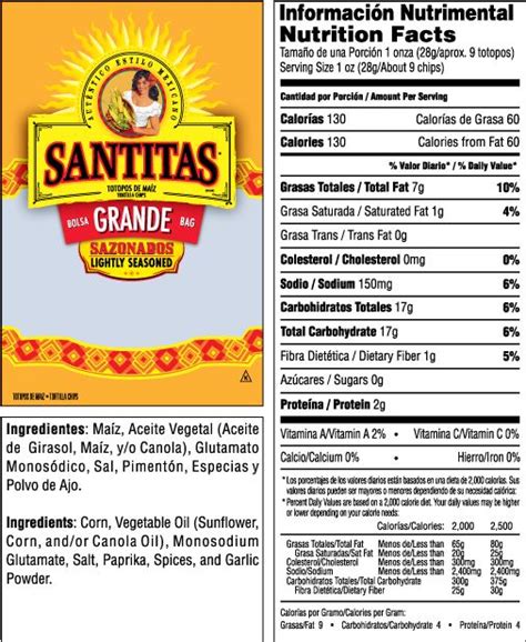 frito lay corn chips nutrition facts