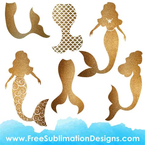 Free Sublimation Print Glitter Mermaid Silhouette Png Sublimation Files