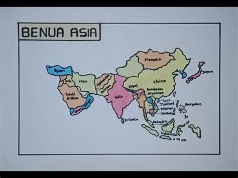 Menggambar PETA BENUA ASIA Lengkap Beserta Nama Negaranya YouTube
