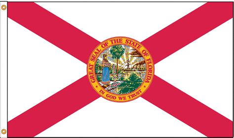 Nylglo Florida State Flag 4 Fth X 6 Ftw Indoor Outdoor 5jfg3