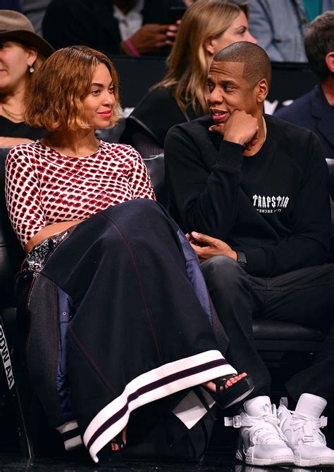 BEYONCE and Jay-Z at Oklahoma City Thunder vs Brooklyn Nets Game