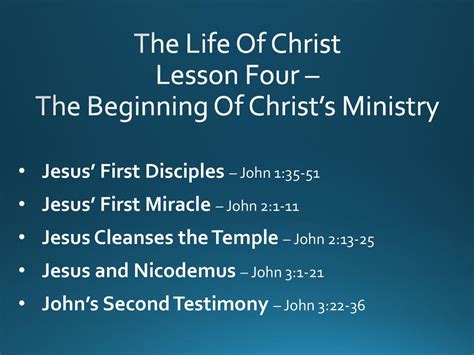 The Life Of Christ Lesson Four The Beginning Of Christs Ministry