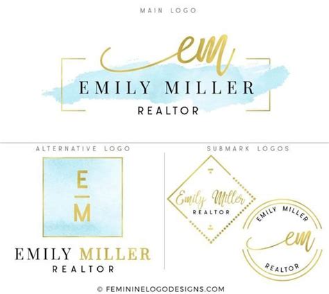 Blue And Gold Logo Set Branding Package Gold Logo And