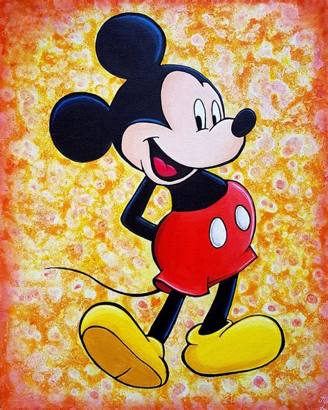 Mickey Mouse Acrylic Painting