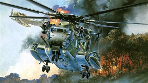 Sikorsky Ch 53 Jolly Green Giant Vietnam Military Drawings