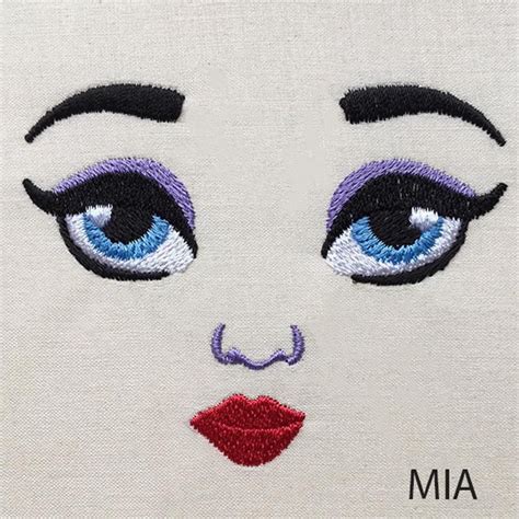 Use crochet thread or 1 strand of 1mm cotton yarn to embroider the face as the photo: Embroidery eye design/Safety eyes/Mia eyes//Dolls eye ...
