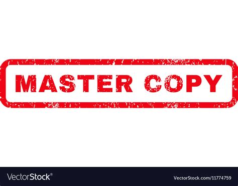Master Copy Rubber Stamp Royalty Free Vector Image