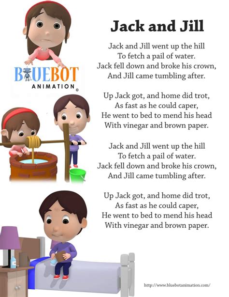 Jack And Jill Nursery Rhyme Lyrics Free Printable Nursery Rhyme Free