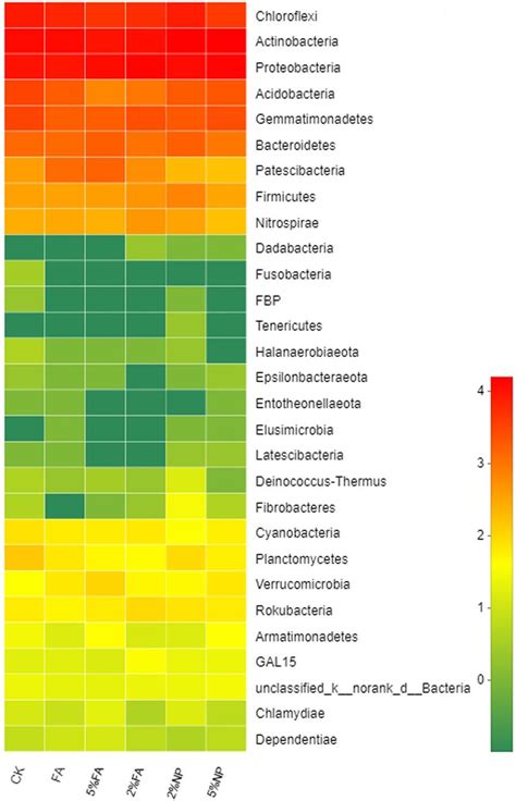 Heat Map Of Microbial In Phylum Genera The Brightness Of Each Grid Download Scientific Diagram