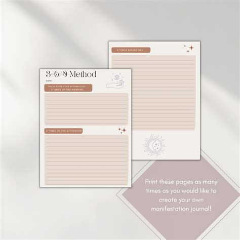 Manifestation Printable Journal Method Manifest Etsy Canada