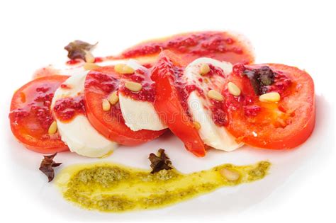 Caprese Antipasto Salad With Mozarella Cheese Stock Photo Image Of