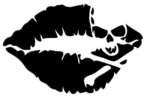 Skull Lips Kiss Lipstick Mark Vinyl Decal Sticker Window Wall Car