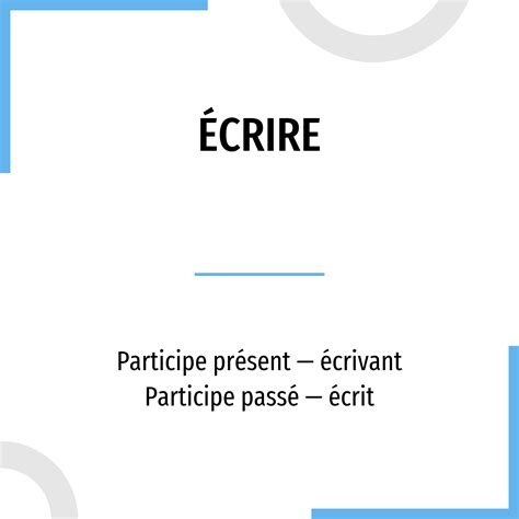 Conjugation Écrire 🔸 French Verb In All Tenses And Forms Conjugate In