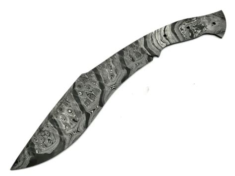 Damascus Steel Kukri Knife Blank Blade Forged Knife Making Khukuri