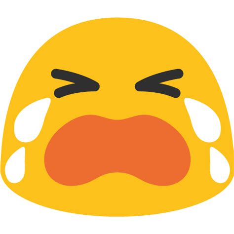 Loudly Crying Face On Google Noto Color Emoji Android 7 0