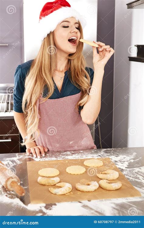 Woman Making Christmas Cookies Stock Image Image Of Snack Girl 60708797