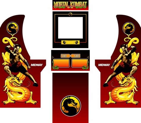 Arcade1up Arcade Cabinet Graphic Decal Complete Kits Mortal Kombat Ebay
