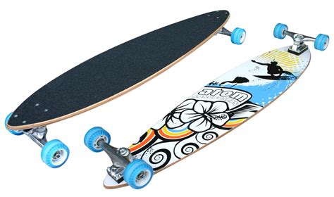 Atom Pintail Longboard Longboard Skateboards Sports