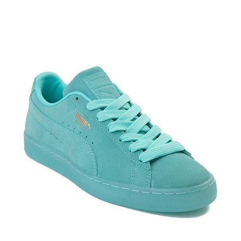 womens puma suede classic xxi athletic shoe elektro aqua monochrome journeys