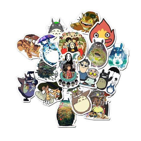 Miyazaki Hayao Anime Laptop Stickers 50pcs My Neighbor Totoro No Face Man Spirited Away Anime