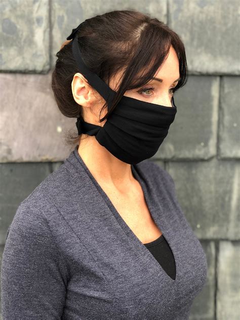 Duo Velcro Face Mask Antibacterial Fabric Washable Face Mask Etsy