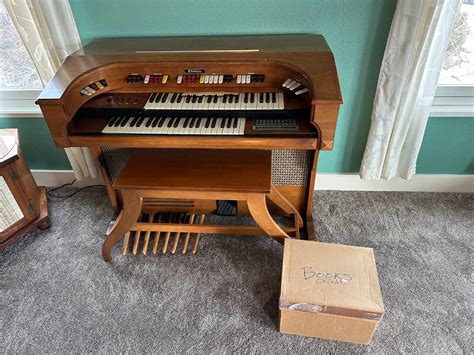 Thomas Solid State Organ With Bench And Sheet Music