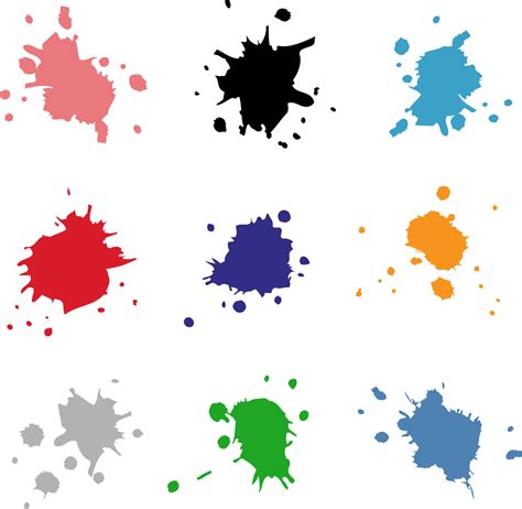 Collection Of Paint Splash Vector Set Of Brush Strokes Isolated On