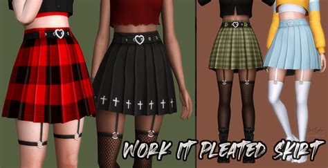The Sims Resource Hisa Pleated Mini Skirt